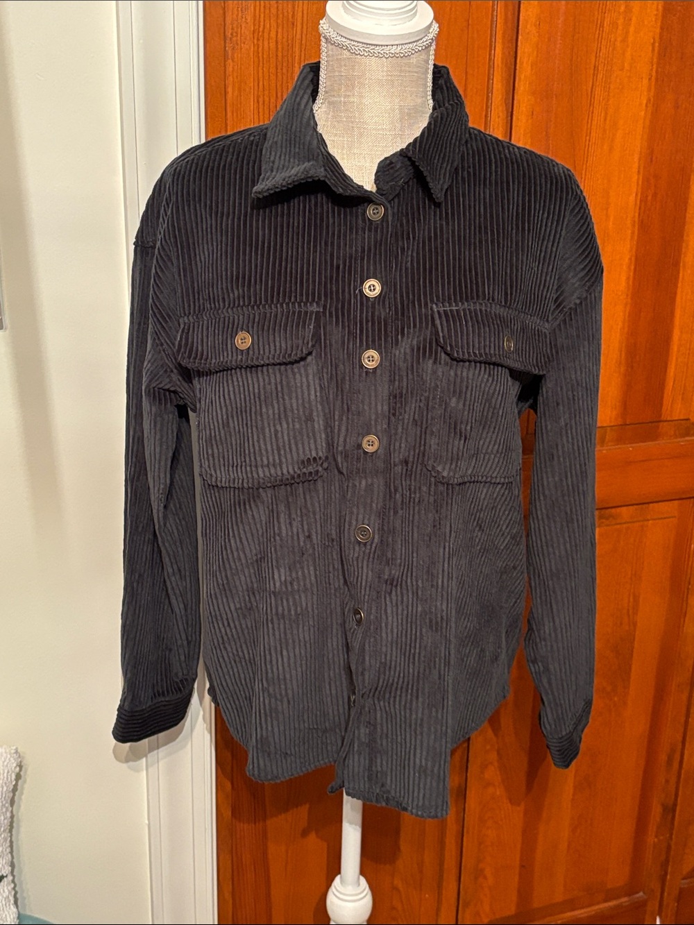 Dark green  Corduroy Shirt Jacket